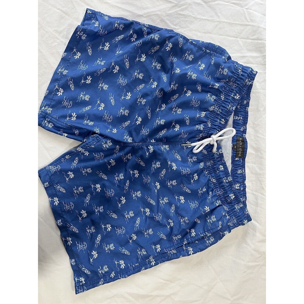 Mens Slate & Stone Swim Trunks Size M